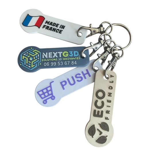 jeton de caddie personnalisé avec logo entreprise